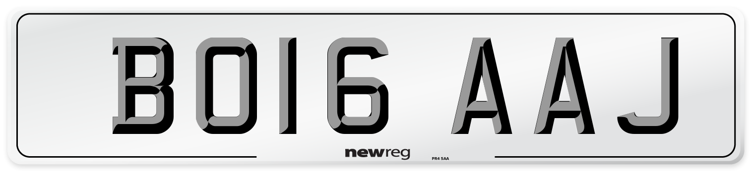BO16 AAJ Number Plate from New Reg